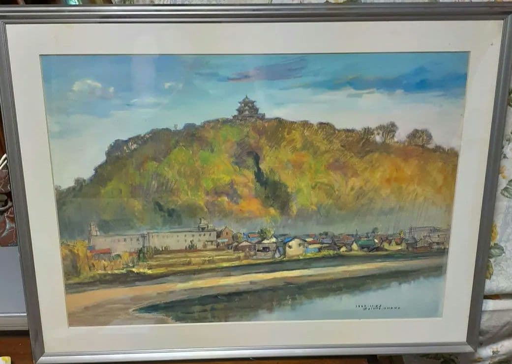 ZUIHOU OHONO 1962サインいり松山城油彩です