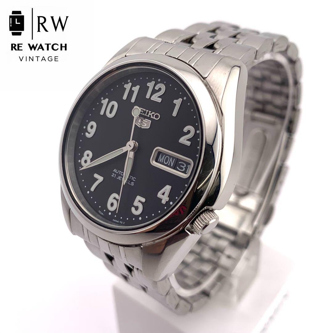 7-5304 SEIKO 7S26-01V0 自動巻き時計 ブラックダイヤル