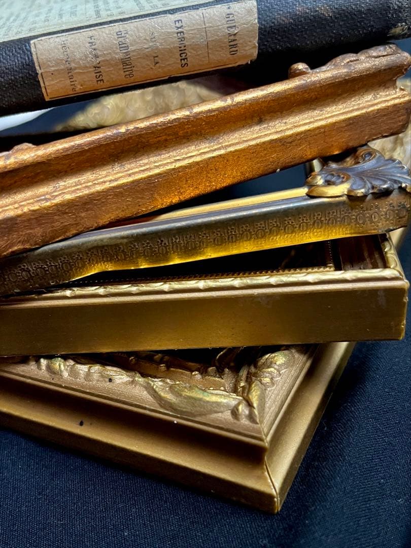 ◆フランスアンティーク｜写真立てフレームフォトスタンド木枠額縁額装ガラス壁掛け