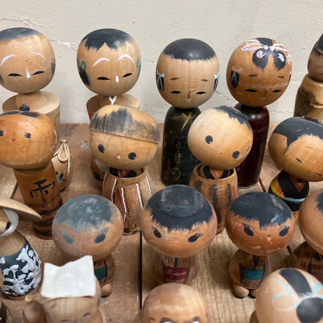 D-3 昭和レトロ 郷土玩具 こけし 小芥子 ミニチュア ミニ 52体セット