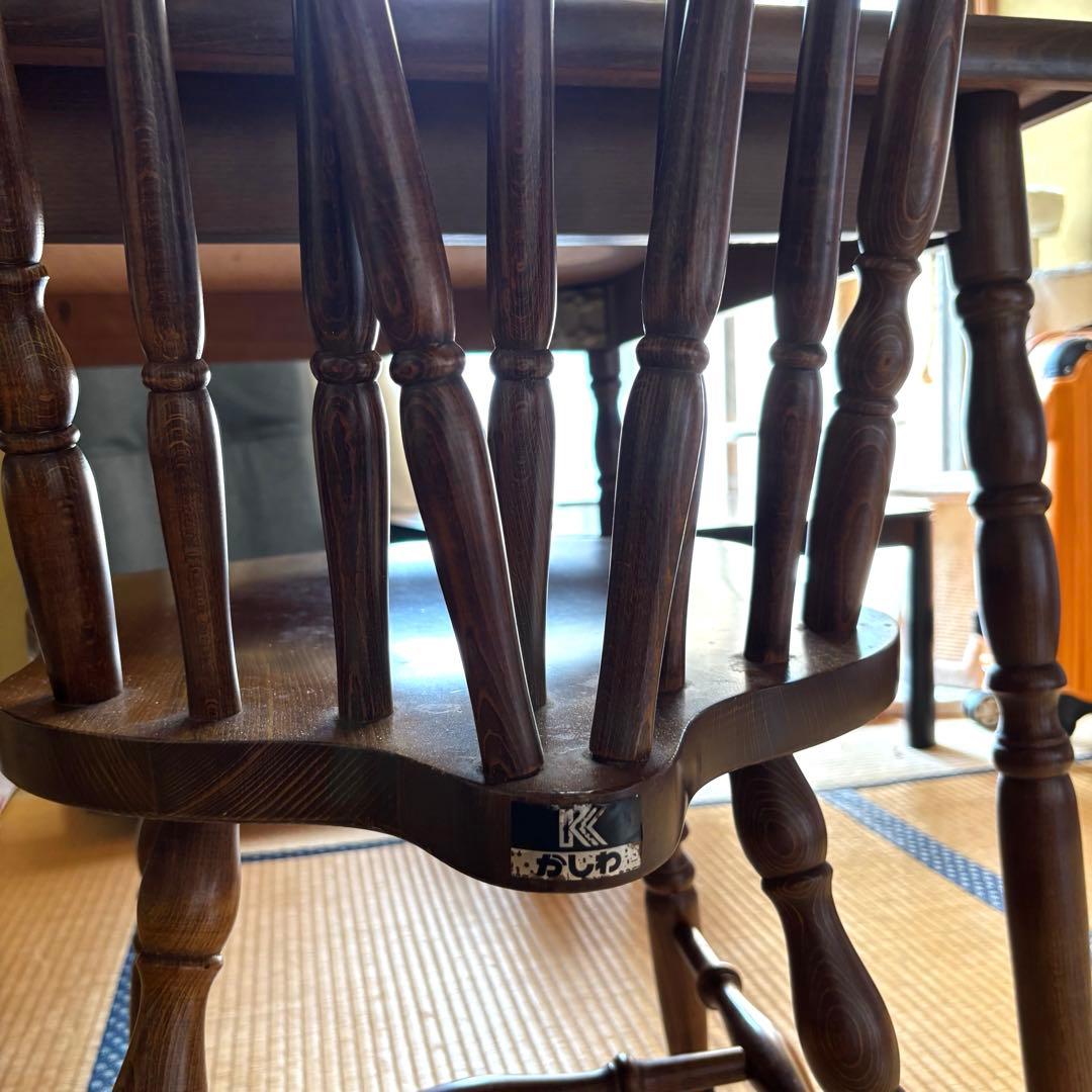 木製ダイニングテーブル アンティーク　昭和レトロ