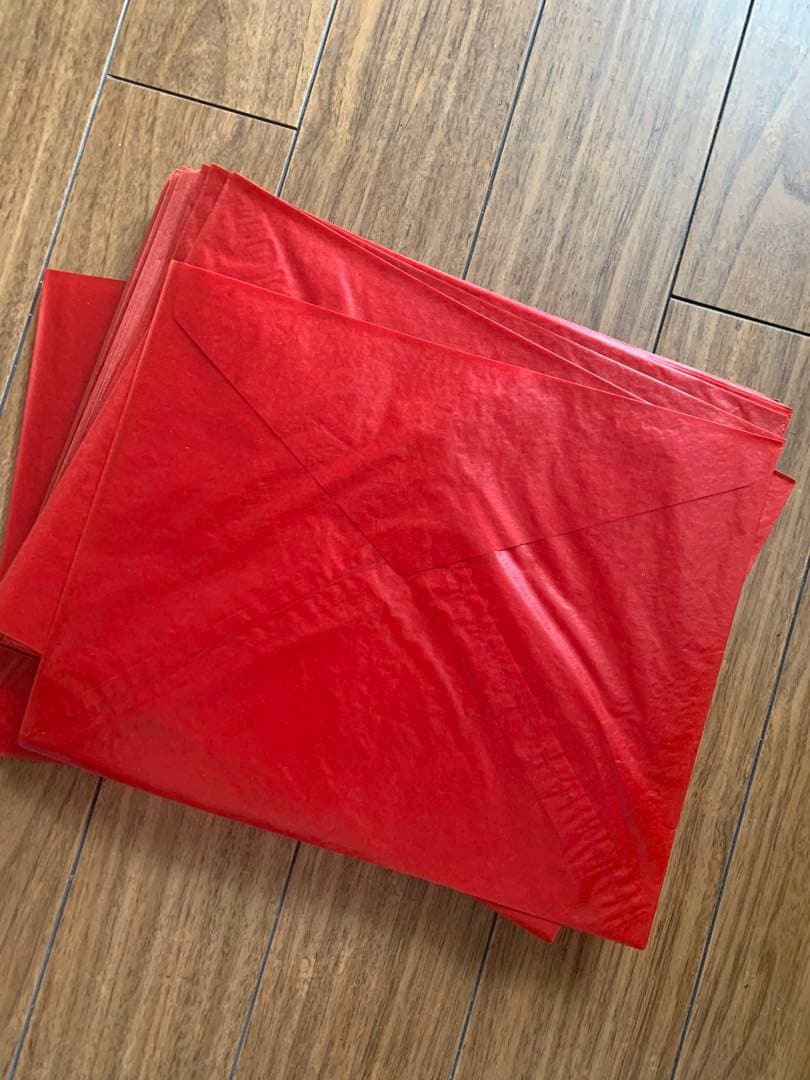 海外紙物　オススメ　赤色 大きな大きな　グラシン 封筒　100枚　大量　ラスト