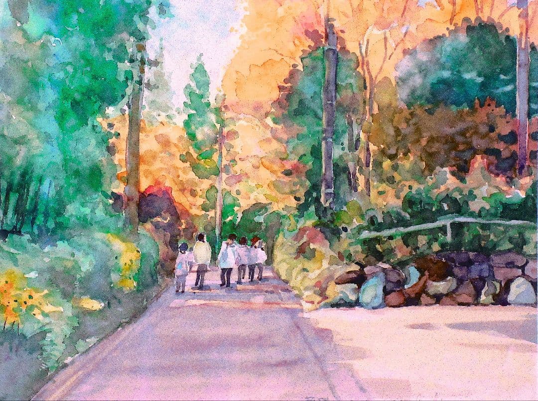 水彩画 風景画 額装済み