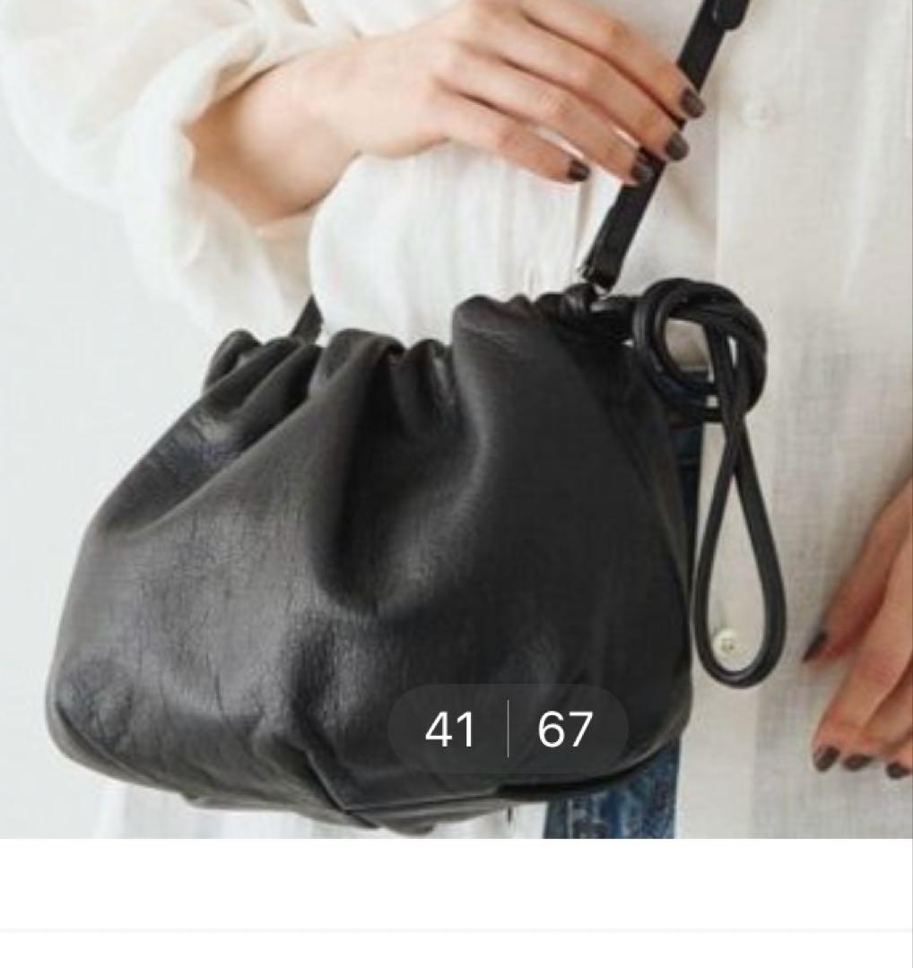 ラシット　レザー巾着4WAYショルダーバッグ