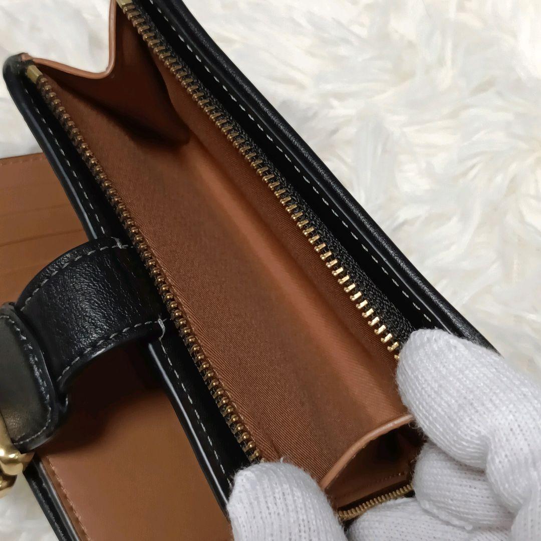 【極美品】COACH コーチ タビーミディアムウォレット 二つ折り財布 ブラック