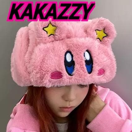 KAKAZZY 帽子 ニット帽 ビーニー 耳当て キャップ コスプレ カービィ