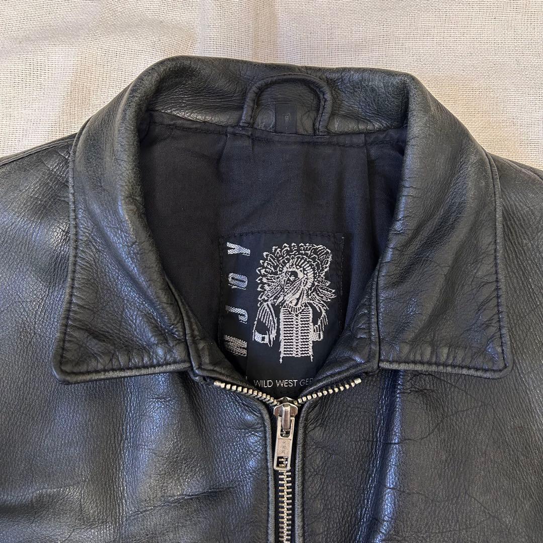 西ドイツ製 短丈 レザージャケット スウィングトップ フェードブラック 黒