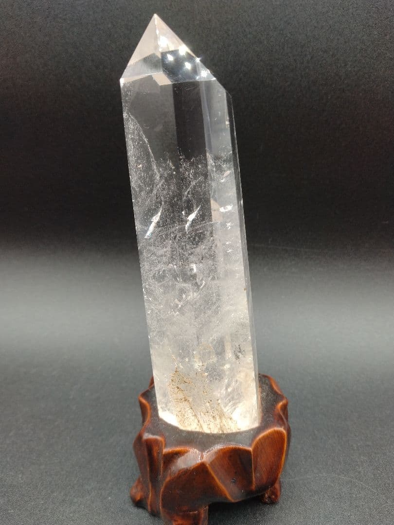 水晶 ポイント 約270g 置物 パワーストーン 台座付 【2-w】