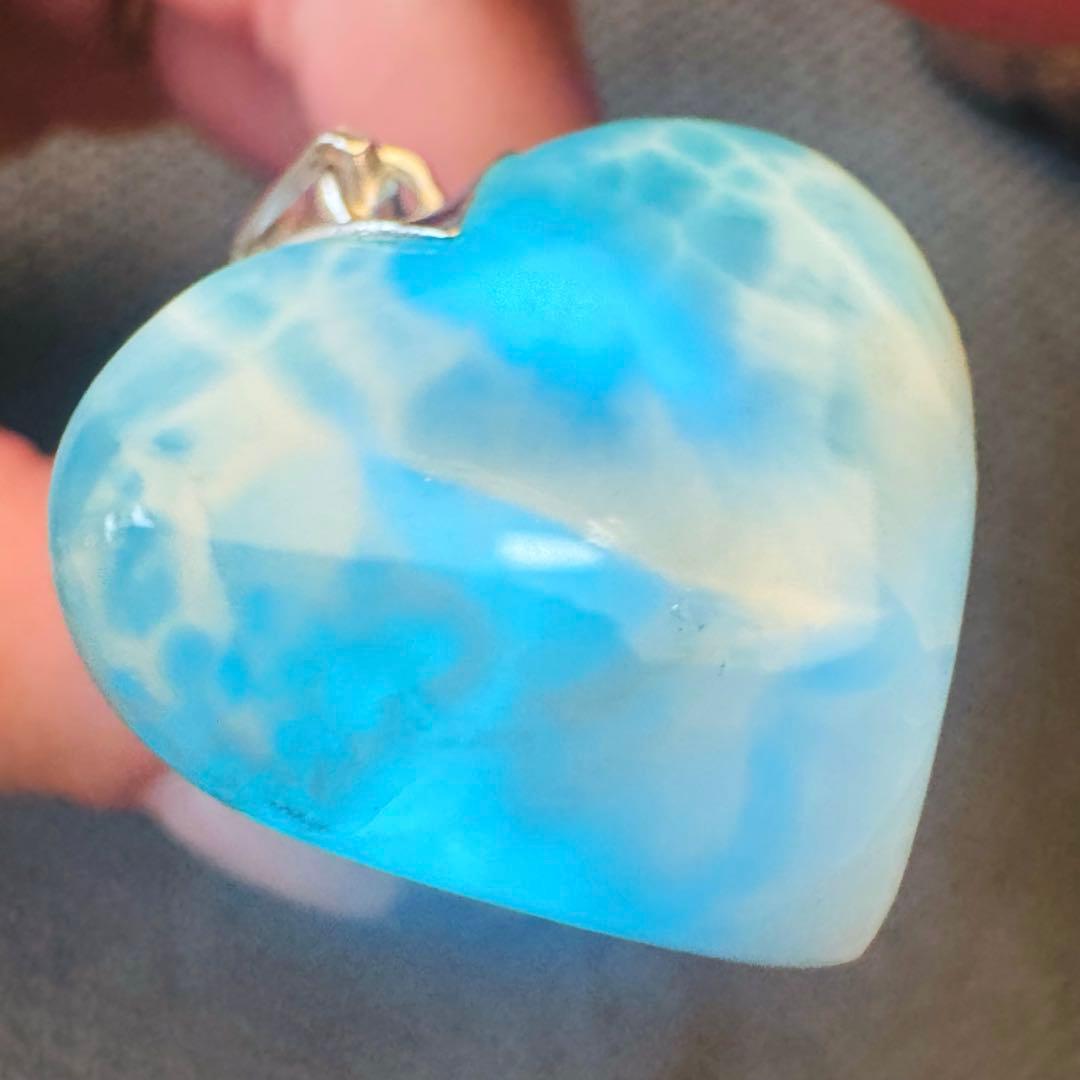 ♡大きめハートラリマー♡ネックレス