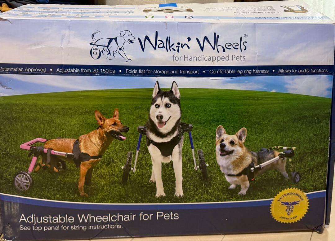 Walkin' Wheels ペット用車いす 中型　犬用歩行補助器