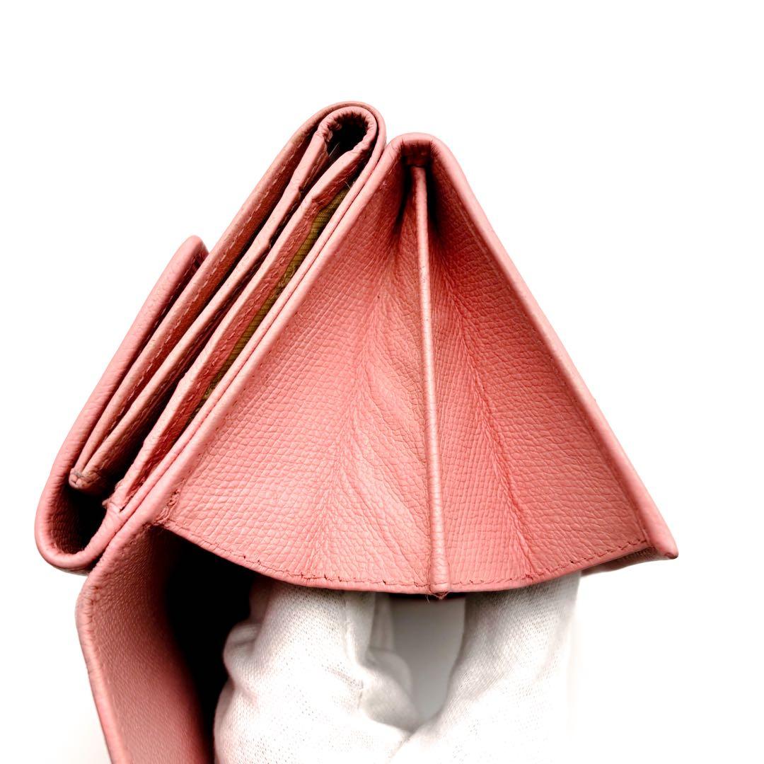 【美品✨】シャネル 財布 ココボタン Wホック 三つ折 ピンク