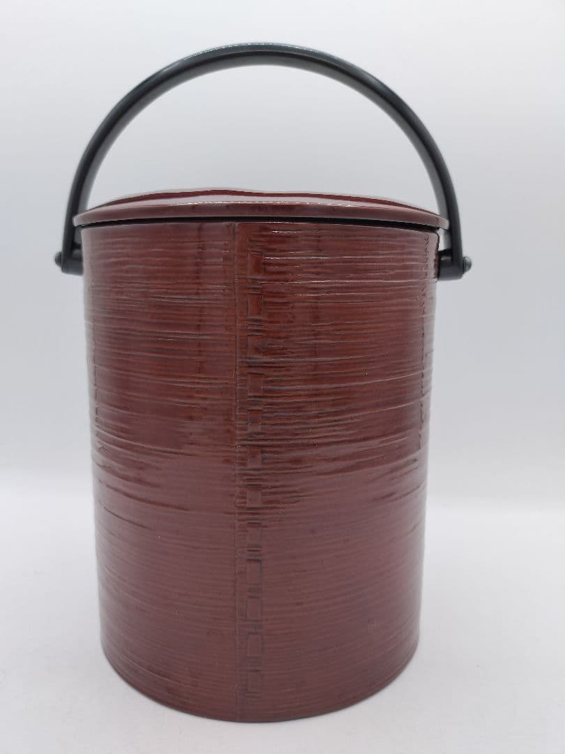 c564 手付曲水指 溜塗　芳桂堂　木箱 茶道具 古物