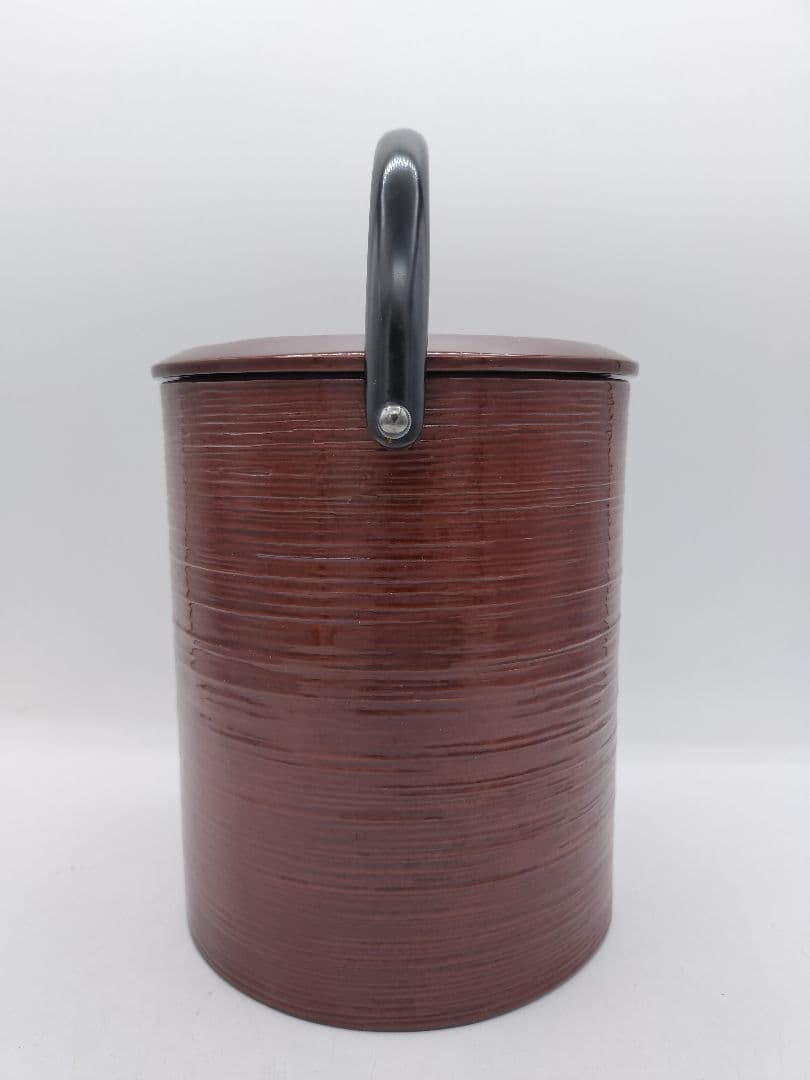 c564 手付曲水指 溜塗　芳桂堂　木箱 茶道具 古物