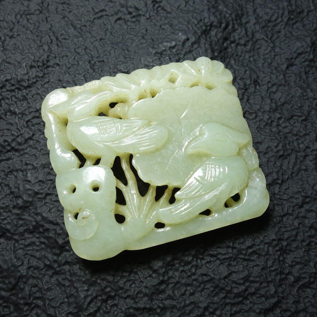 中国美術 清時代 和田玉 玉牌 唐物 古玉 天然石 時代物 C1A143