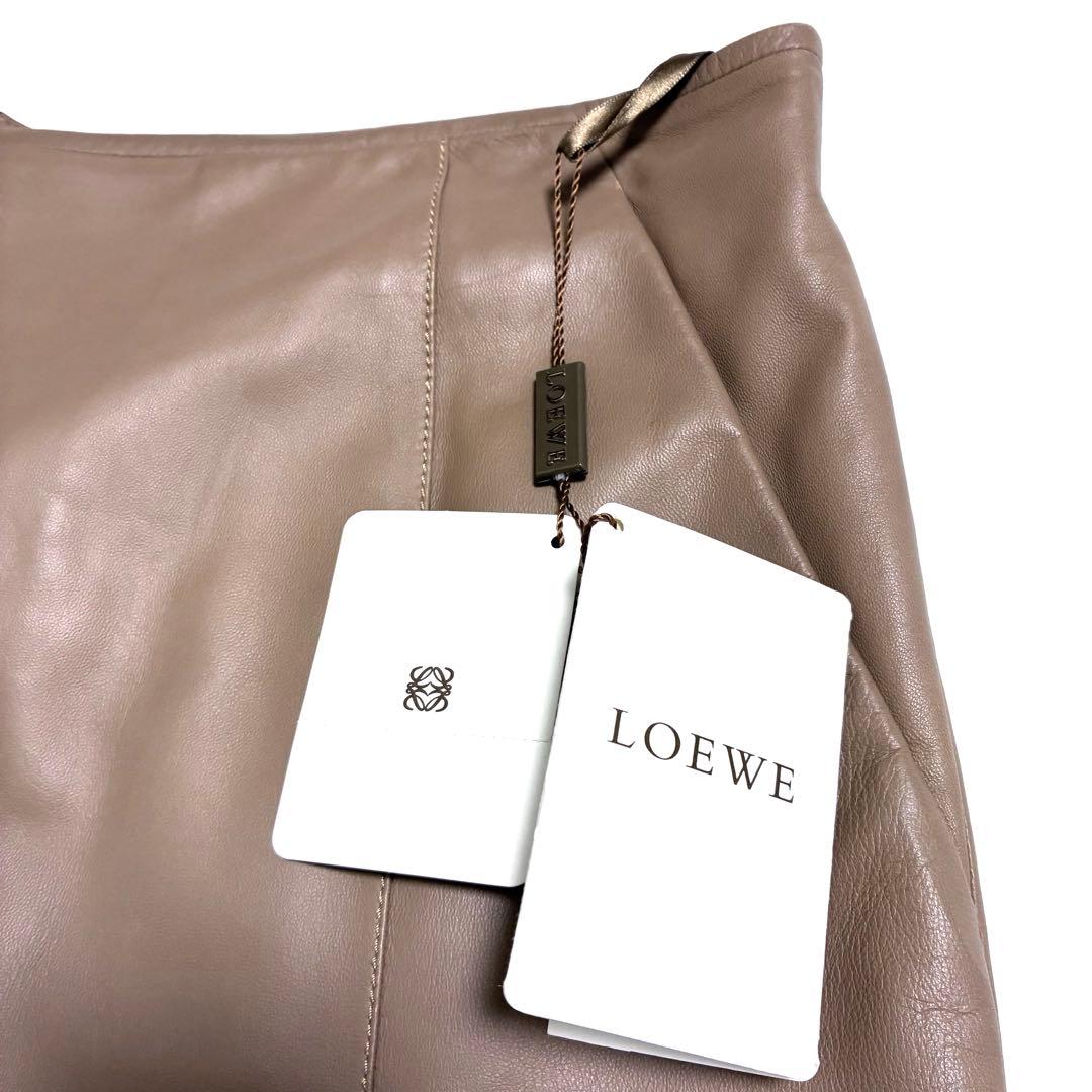 未使用✨LOEWE✨ロエベ ラムレザースカート 羊革 ベージュ　44