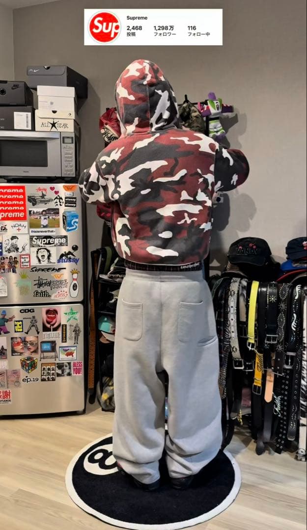 kazu様BE:FIRST sota様着用 supreme カモ柄 短丈パーカー