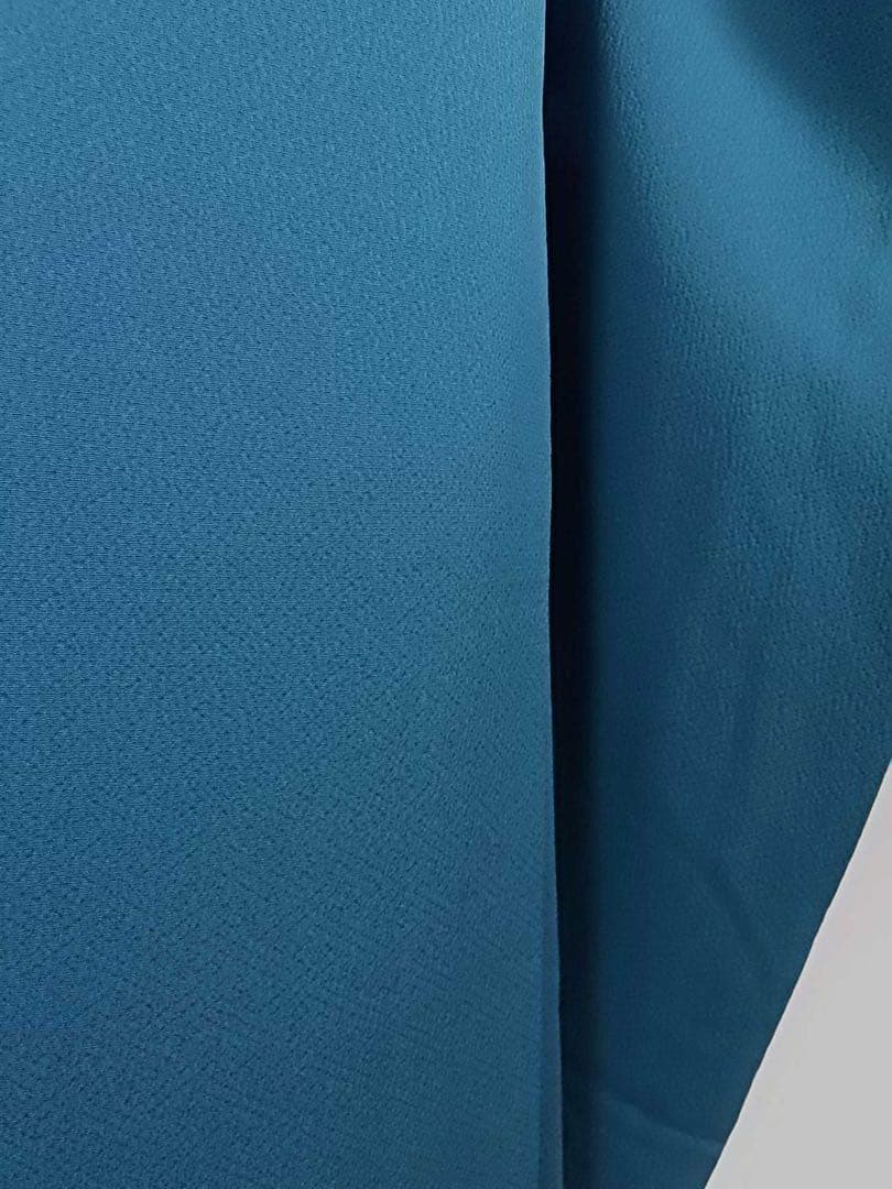 振袖　色無地　(アクアマリン色)と洗える長襦袢の2点セット