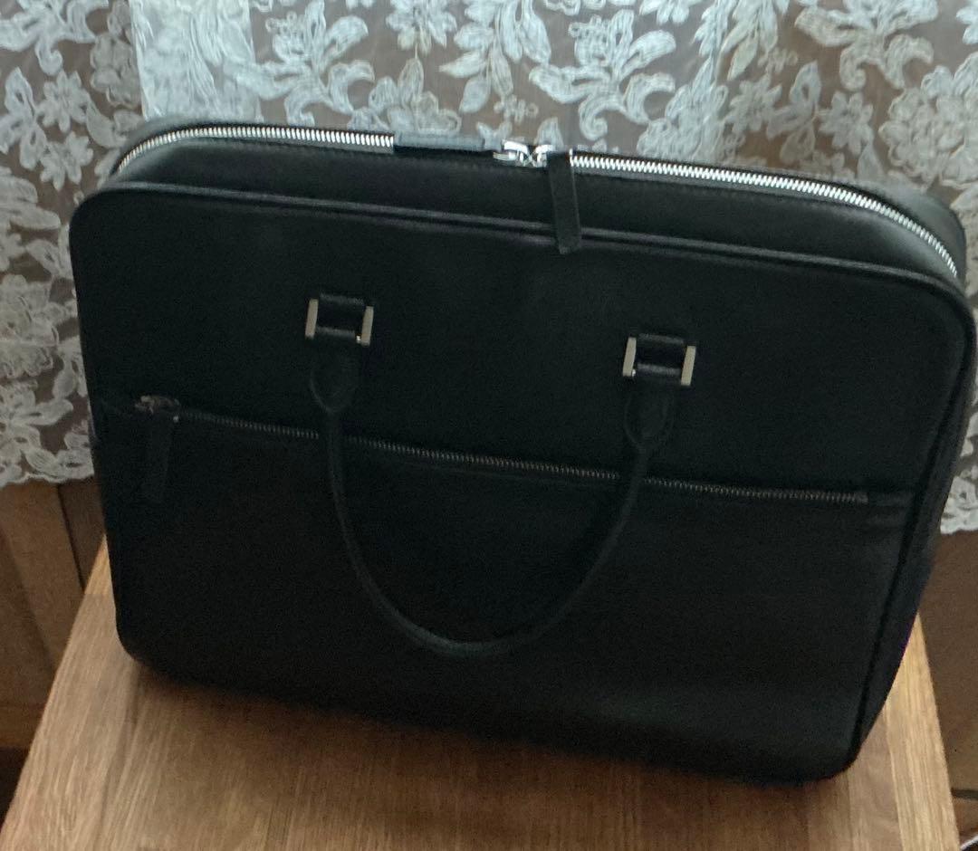 レザー ビジネスバッグ 黒　aucentic