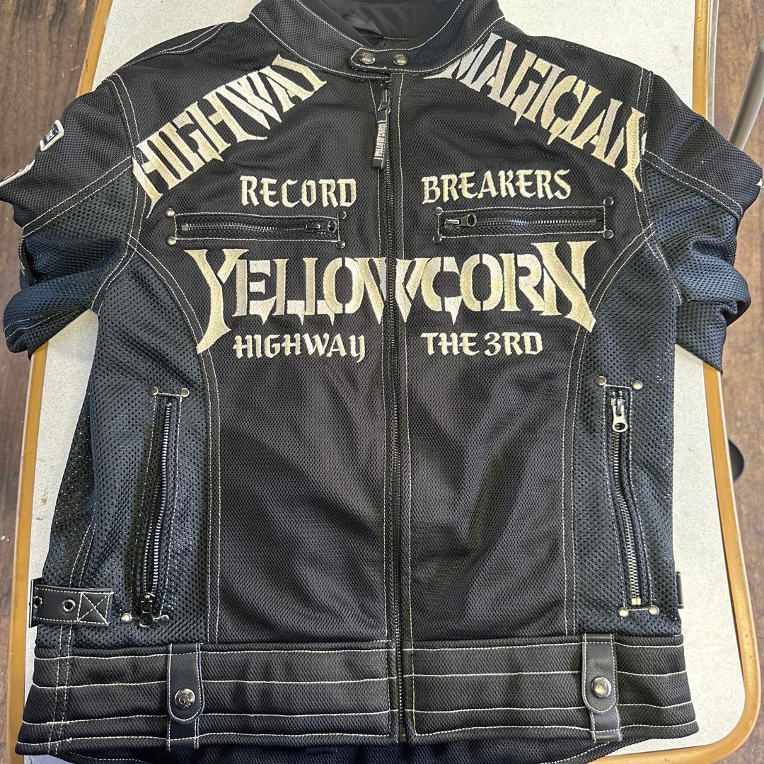 【良品】イエローコーン　YeLLOW CORN　メッシュジャケット LL 黒刺繍