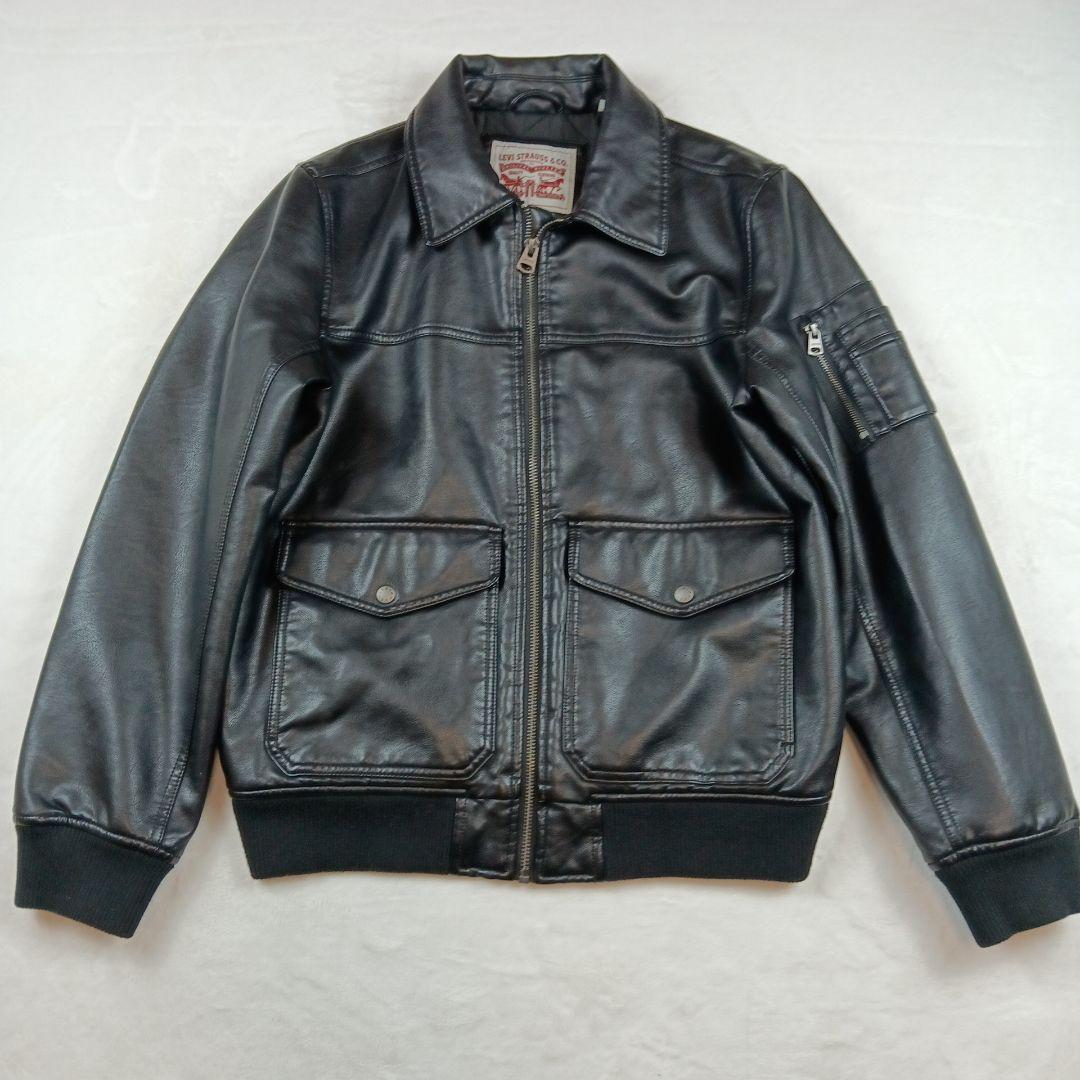 リーバイス レザージャケット A-2 フライトジャケット フェイクレザー 黒 S