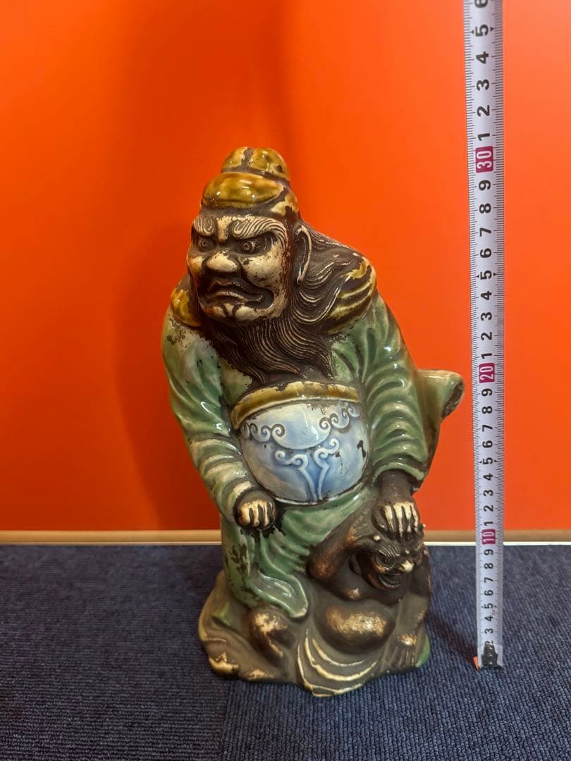 1890  時代物 人物 鍾馗 小鬼 怪獸 古美術 置物