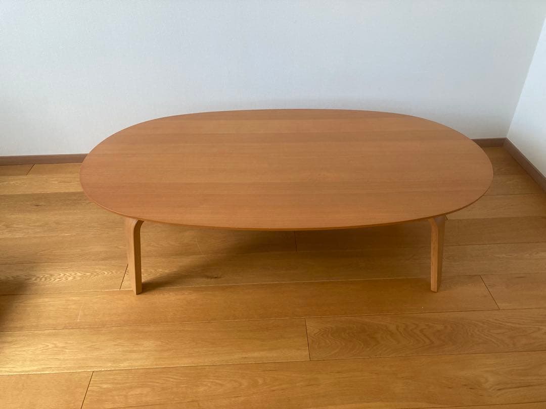 無印良品　木製 楕円形 こたつ ラウンド ローテーブル