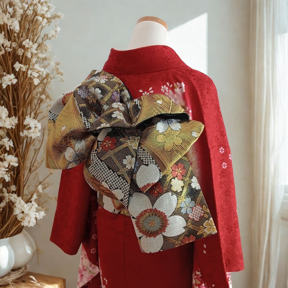 ★新年特価！値下げ★一蔵 正絹赤振袖6点セット｜桜模様入り│成人式・前撮り