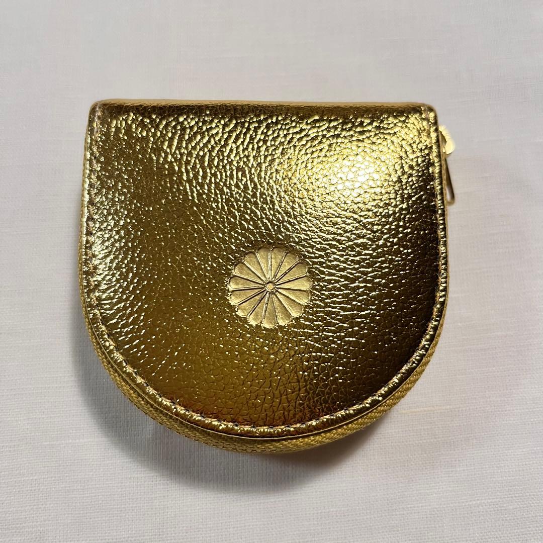 t*a様 皇居購入ゴールド ラウンドファスナー ケース　美品
