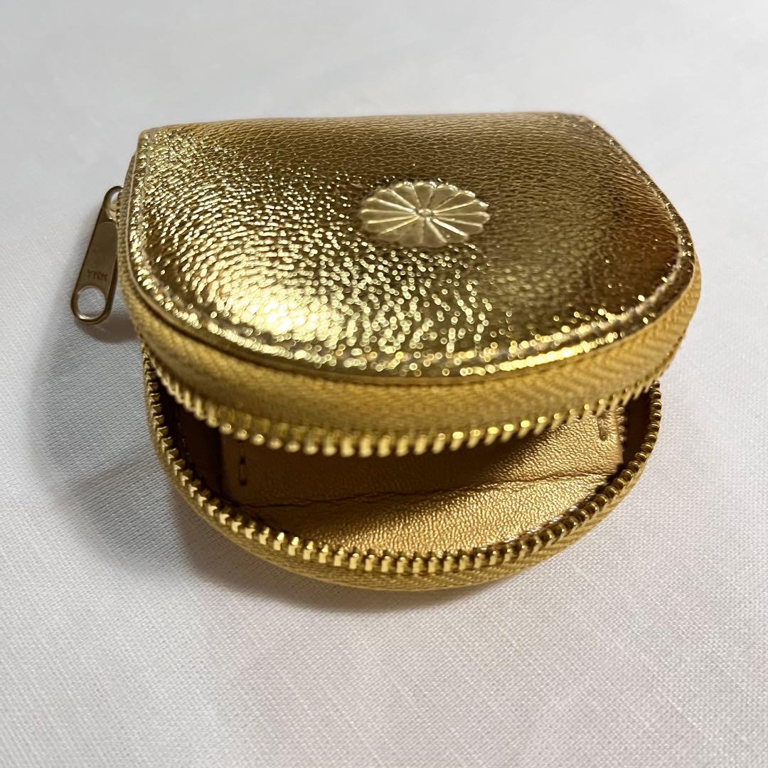 t*a様 皇居購入ゴールド ラウンドファスナー ケース　美品