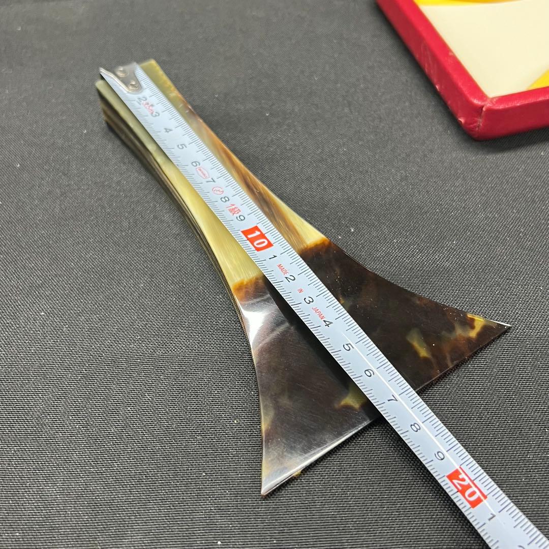 B2【used】三味線　撥　バチ　べっ甲　鼈甲　ケース入り