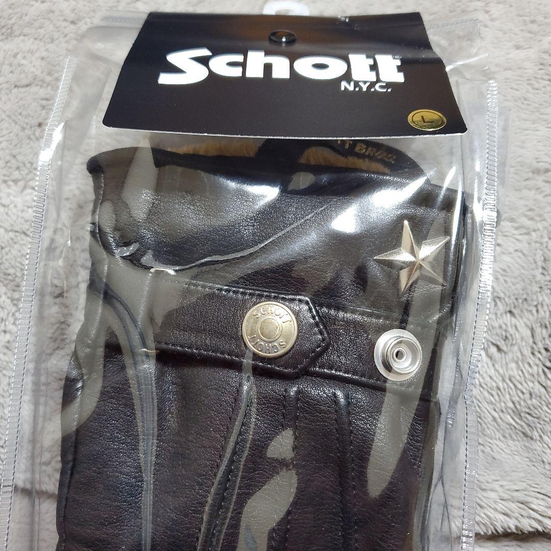 【美品土日最終超特価】Schott ワンスター レザーグローブ 革手袋 Lサイズ