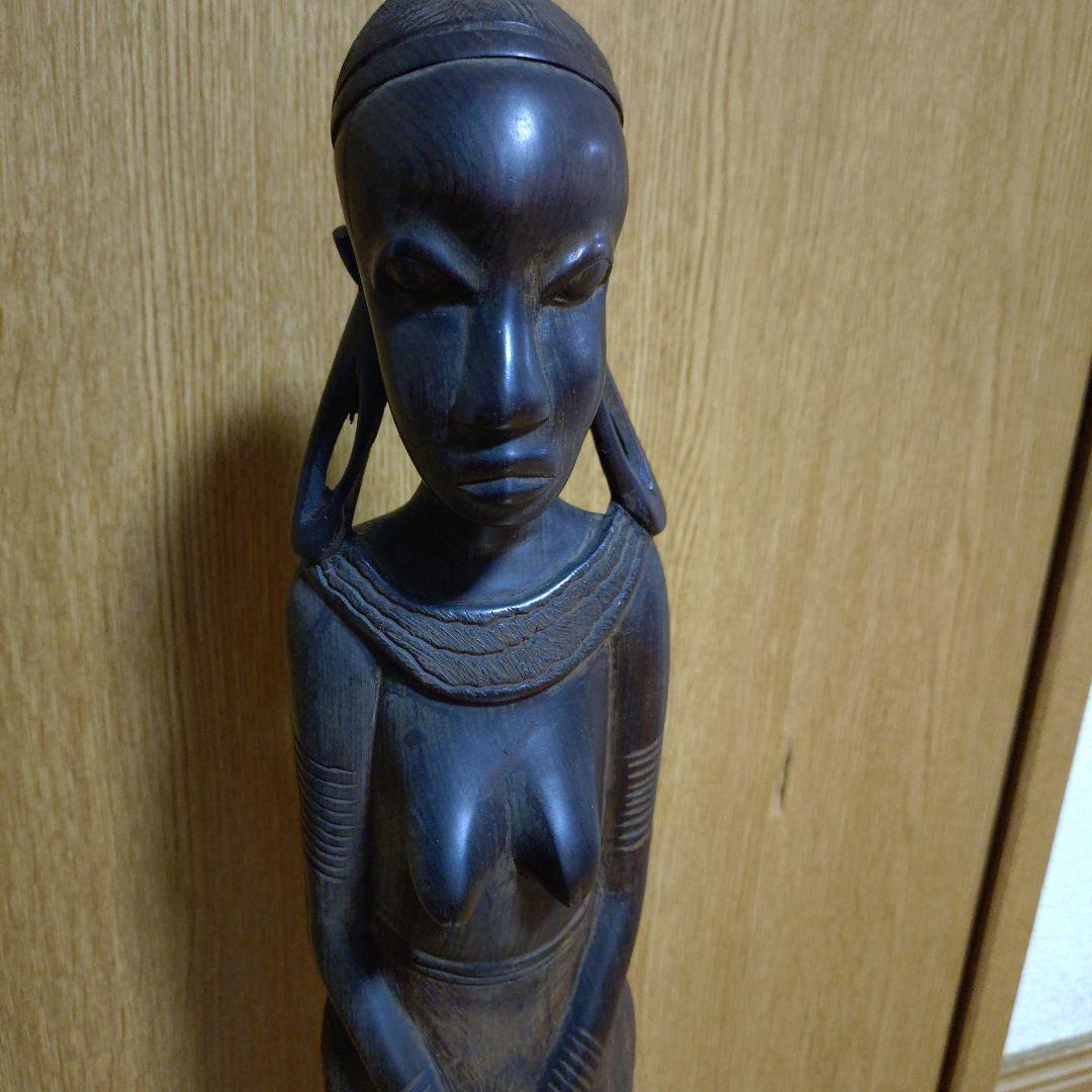 南 アフリカ製木製彫刻アート 原木削り出し❗