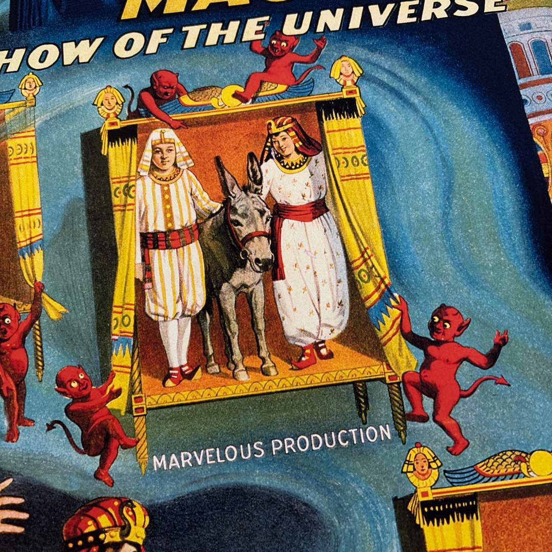 3ビンテージ　アンティーク　マジシャン　奇術　デビル　悪魔　アラビアン　ポスター