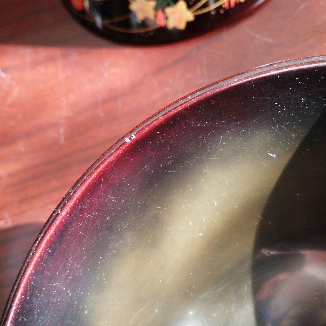 木製漆器　長寛好末広形吸物椀　10客　12cm　明治～大正期