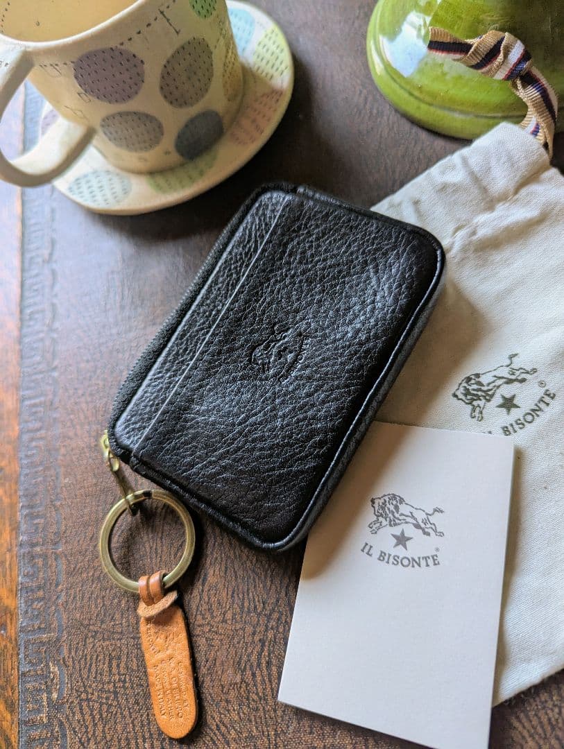 イルビゾンテ IL BISONTE ケース キーリング ブラック 男女兼用