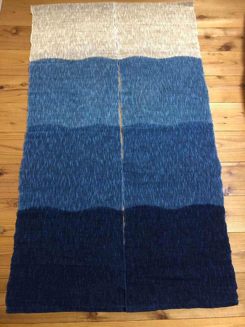 のれん【未使用】藍染四段グラデーション