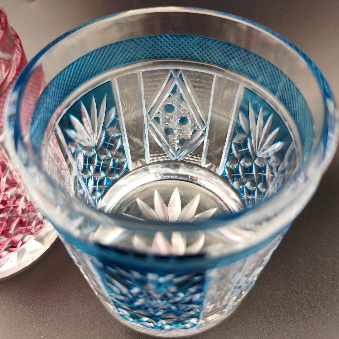 超希少品☆阪本光男 サイン有 薩摩切子 ロックグラス（切子 江戸切子 薩摩切子）