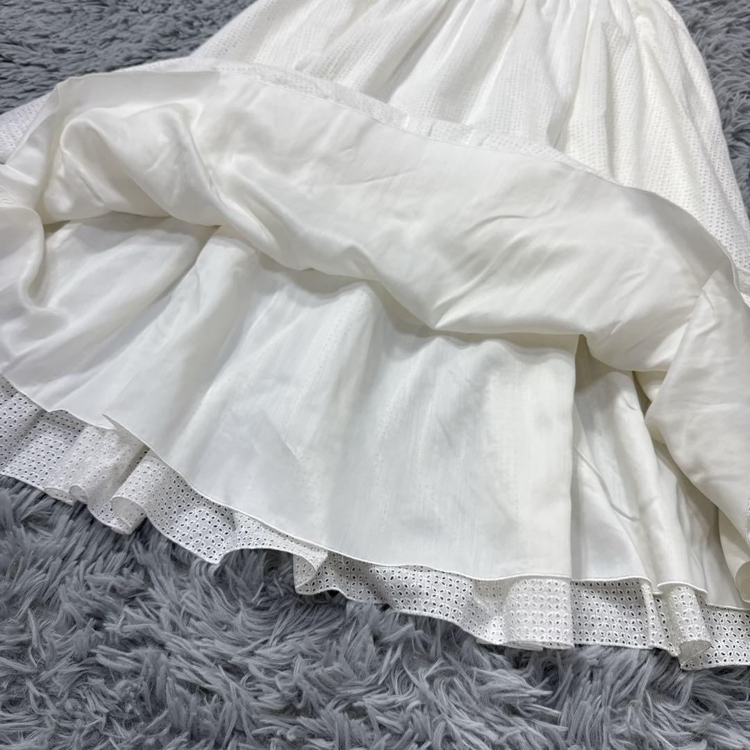 極美品✨10万 フォクシー カランコエ レース ティアードフレアスカート 40