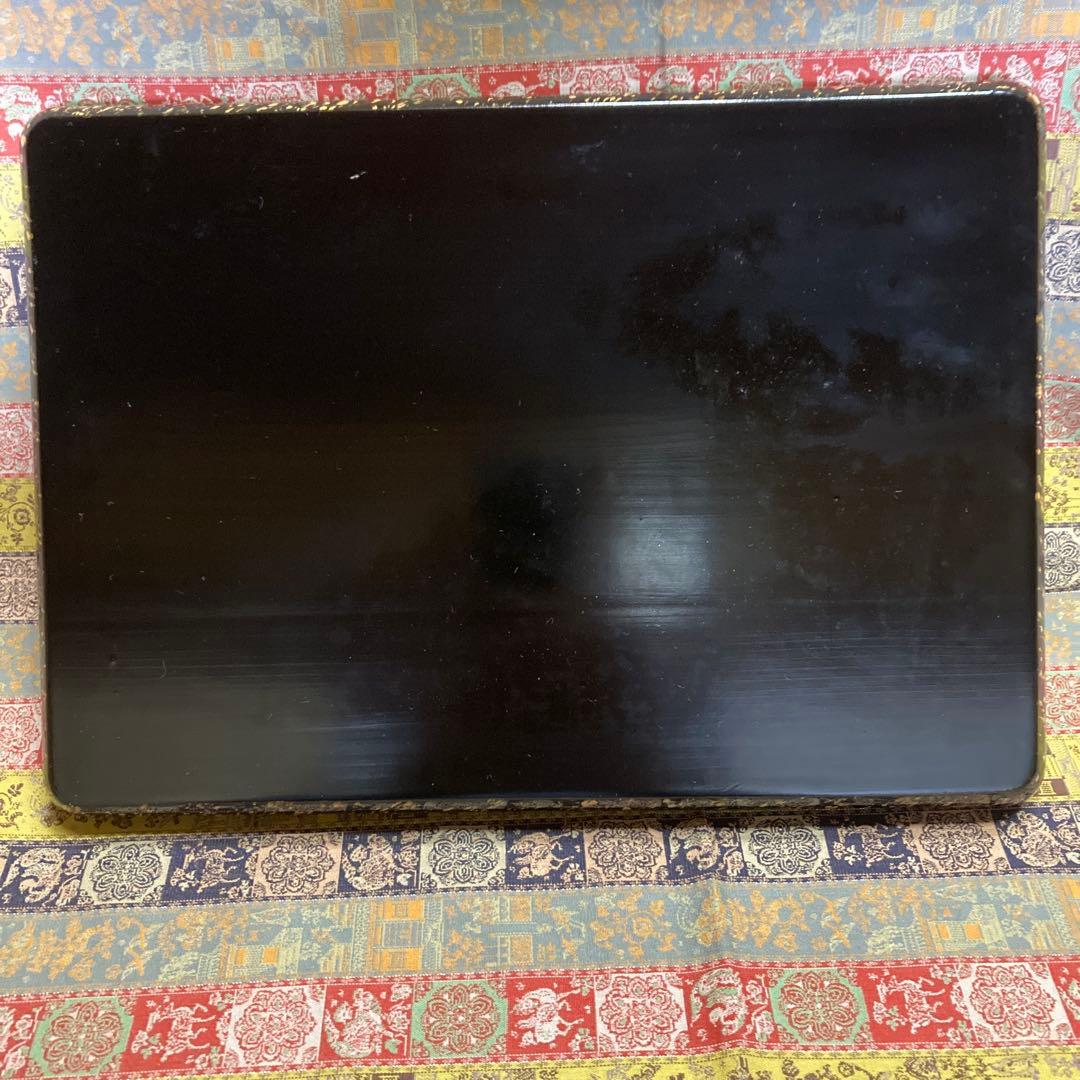 松葉柄　漆塗菓子器揃　ビロードに覆われた木箱入り5品9セット