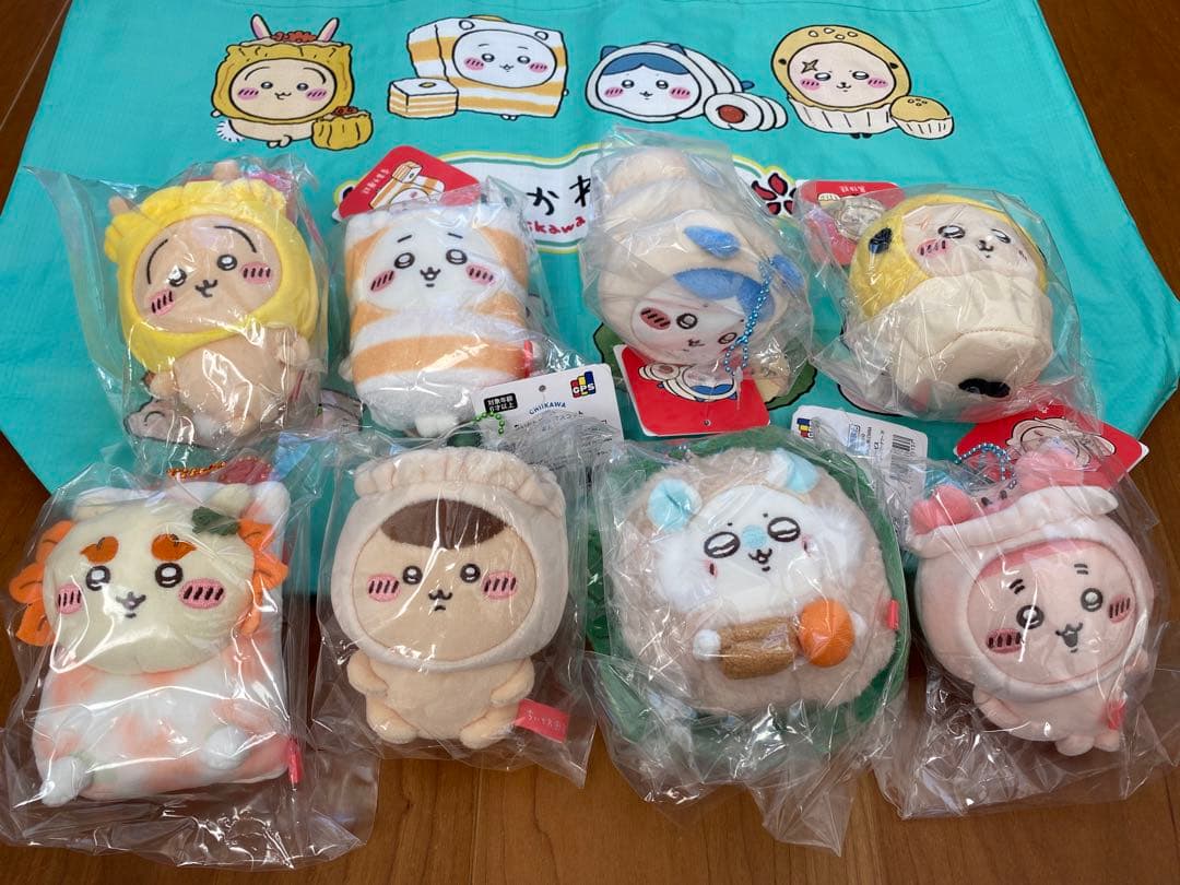 【香港限定】ちいかわ 飲茶シリーズ マスコット全8種セット｜エコバッグおまけ付き