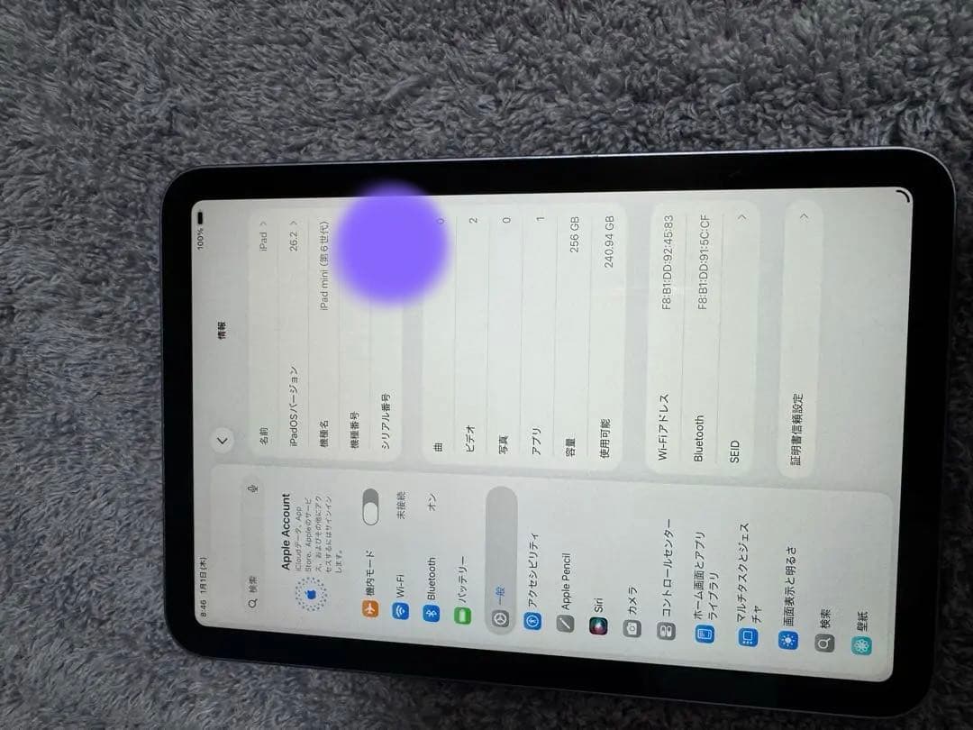 iPad本体 Apple iPad mini 6 256GB wifi