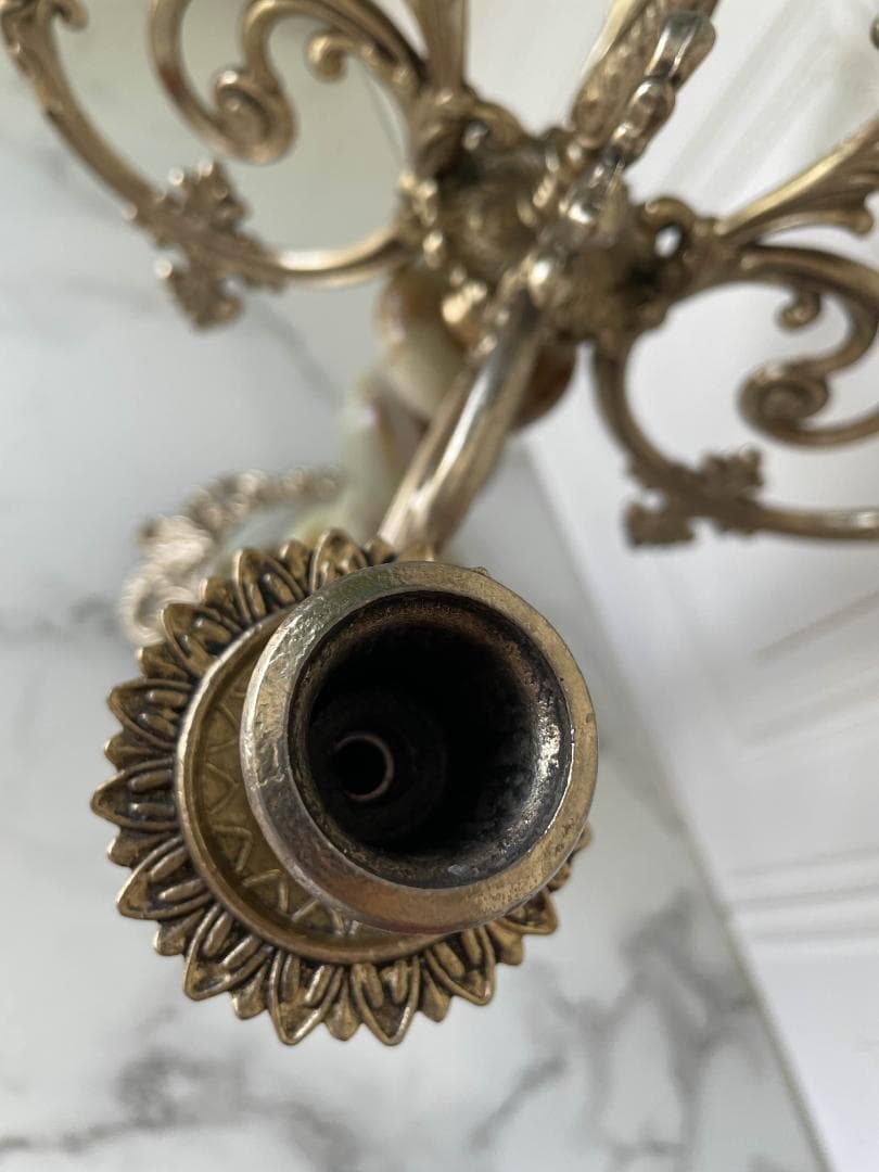 【レア】オニキスキャンドルホルダー ４灯 /ヴィンテージ