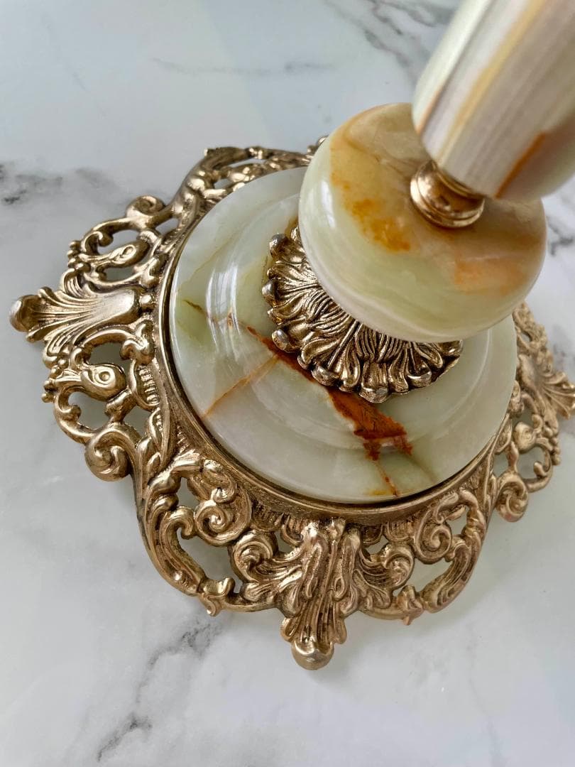 【レア】オニキスキャンドルホルダー ４灯 /ヴィンテージ