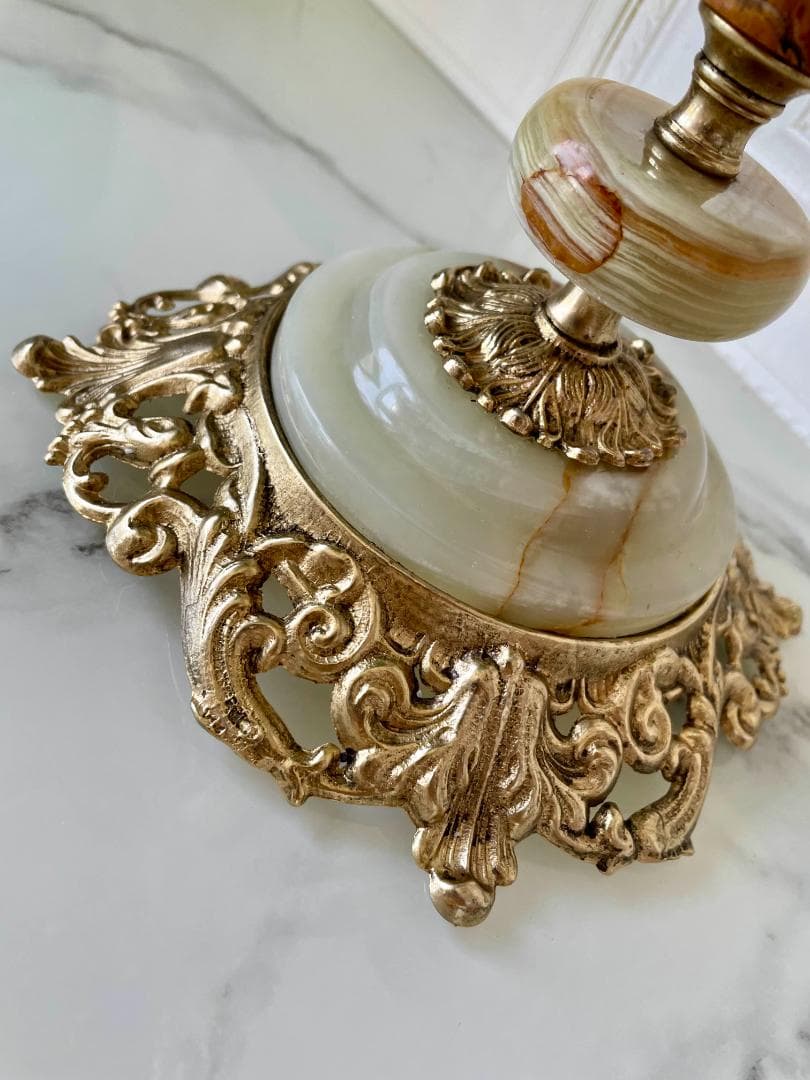 【レア】オニキスキャンドルホルダー ４灯 /ヴィンテージ