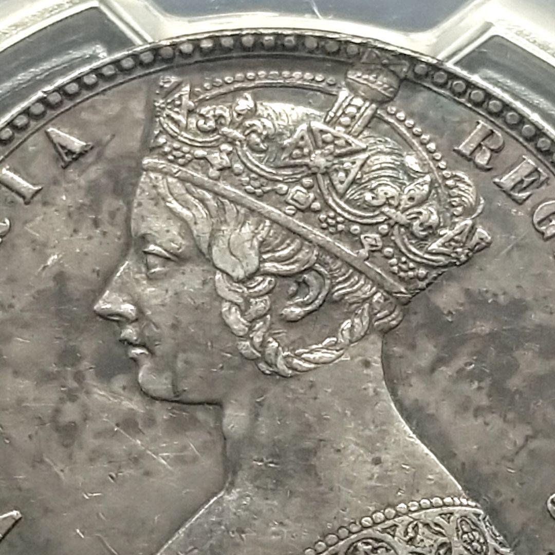 も*ー様 1849年 イギリス 銀貨 PCGS鑑定 ゴッドレスフローリン