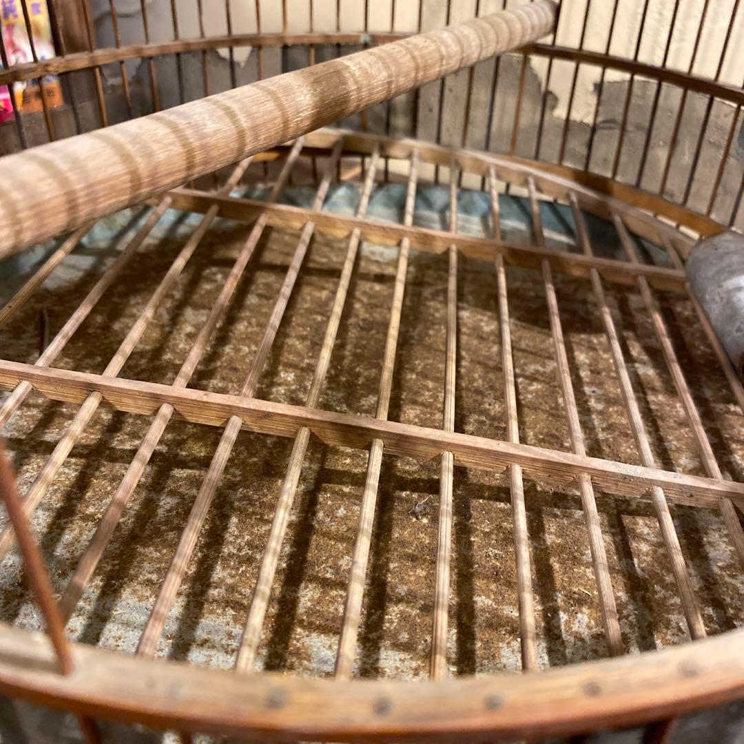 レトロ　鳥籠　竹と鉄製　ヴィンテージ