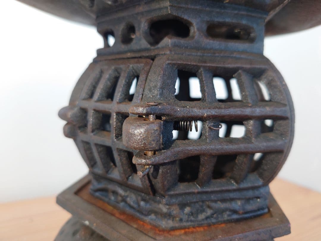 ★昭和レトロ 六角傘 鉄灯籠★古鉄 錆あり 古道具 アンティーク 吊り/置き