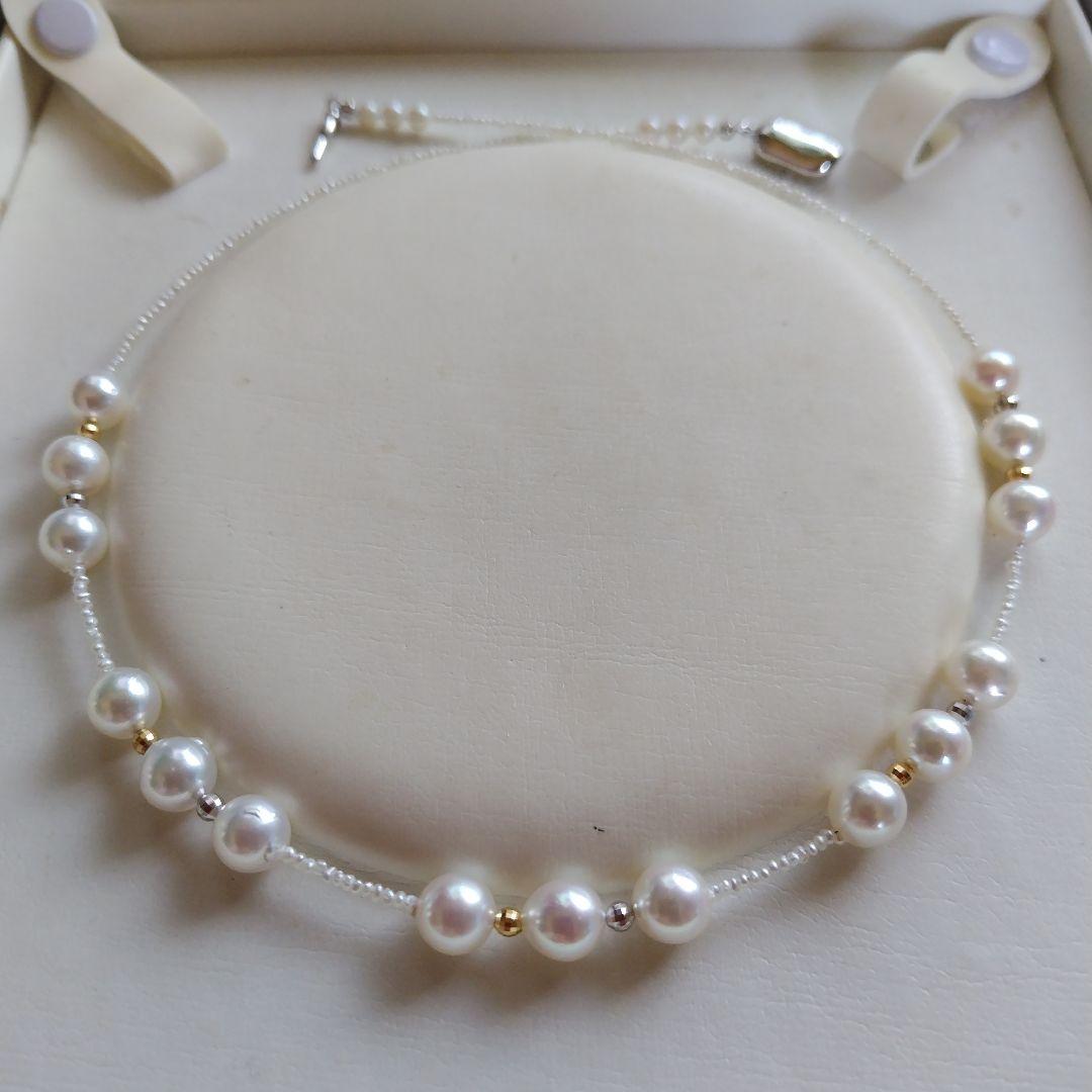 アコヤ真珠、あこや砂芥子パールのオメガ風ネックレス