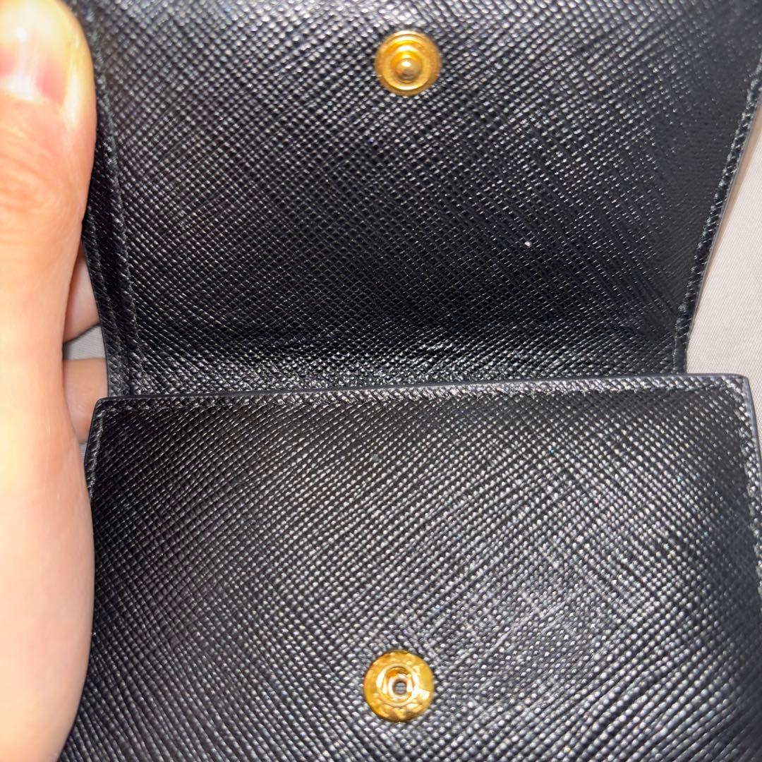 PRADA ブラックレザー 三つ折り財布