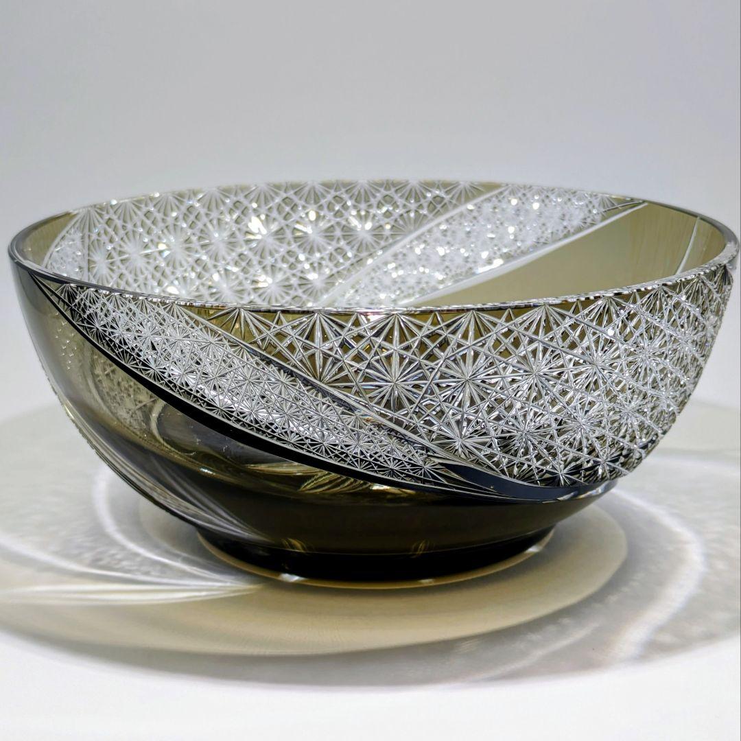 江戸切子　根本硝子工芸　 根本達也 作品　　　　中鉢【 銘： 風流 】